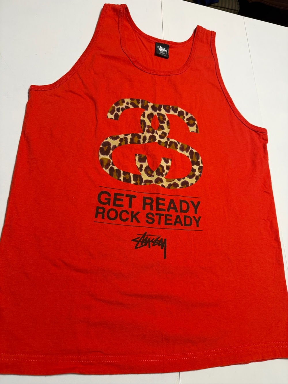 Stussy Y2K era red tank top